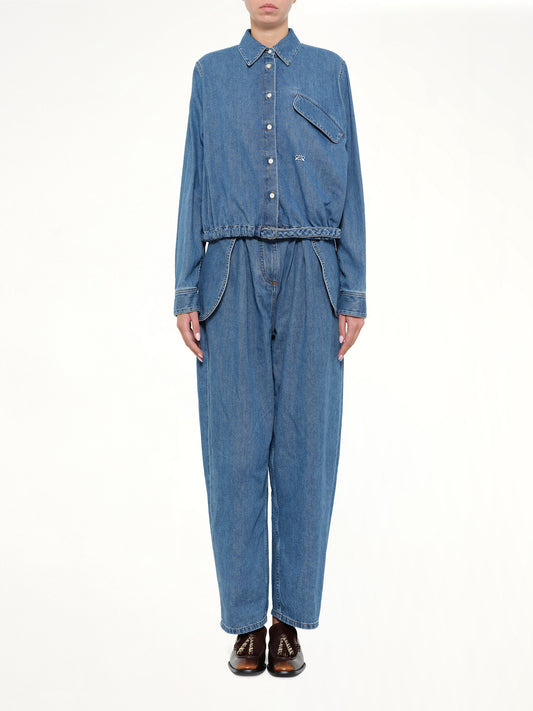 Belted Shirt in Light Blue