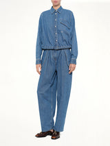 Belted Shirt in Light Blue