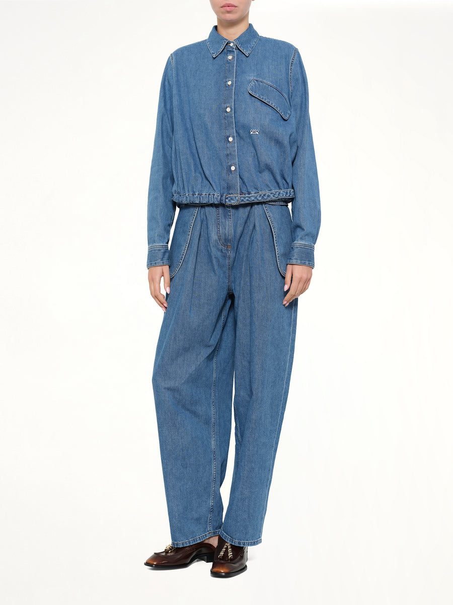 Belted Shirt in Light Blue