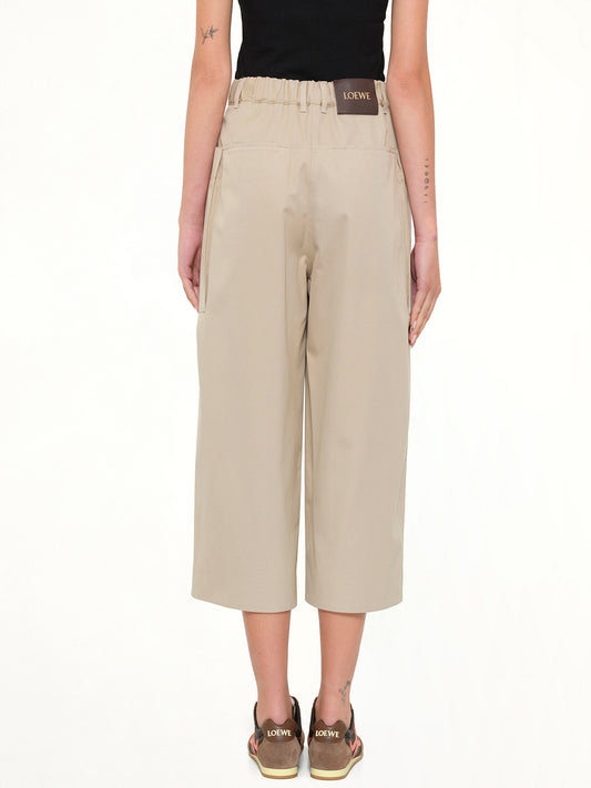 Cropped Trousers in Beige