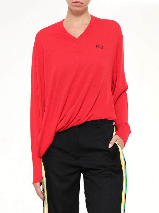 Draped Sweater in Red