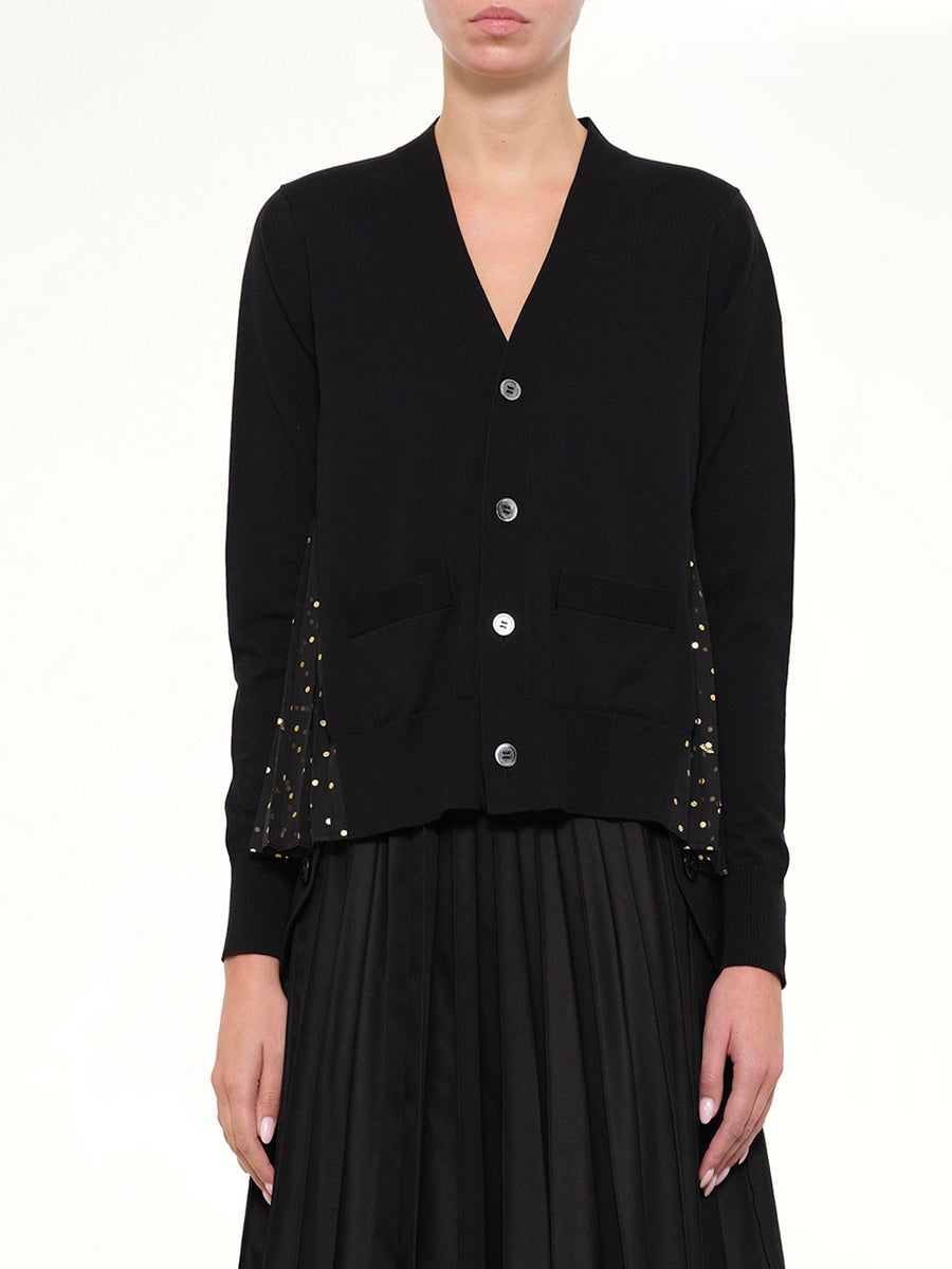 Floral Mix Cardigan in Black