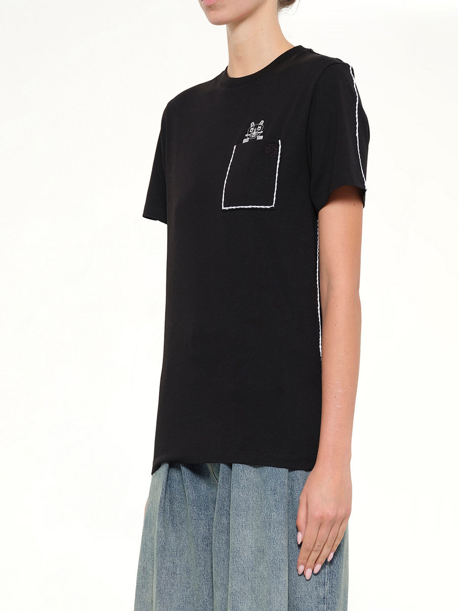 Louis Wain Regular Fit T-Shirt in Black