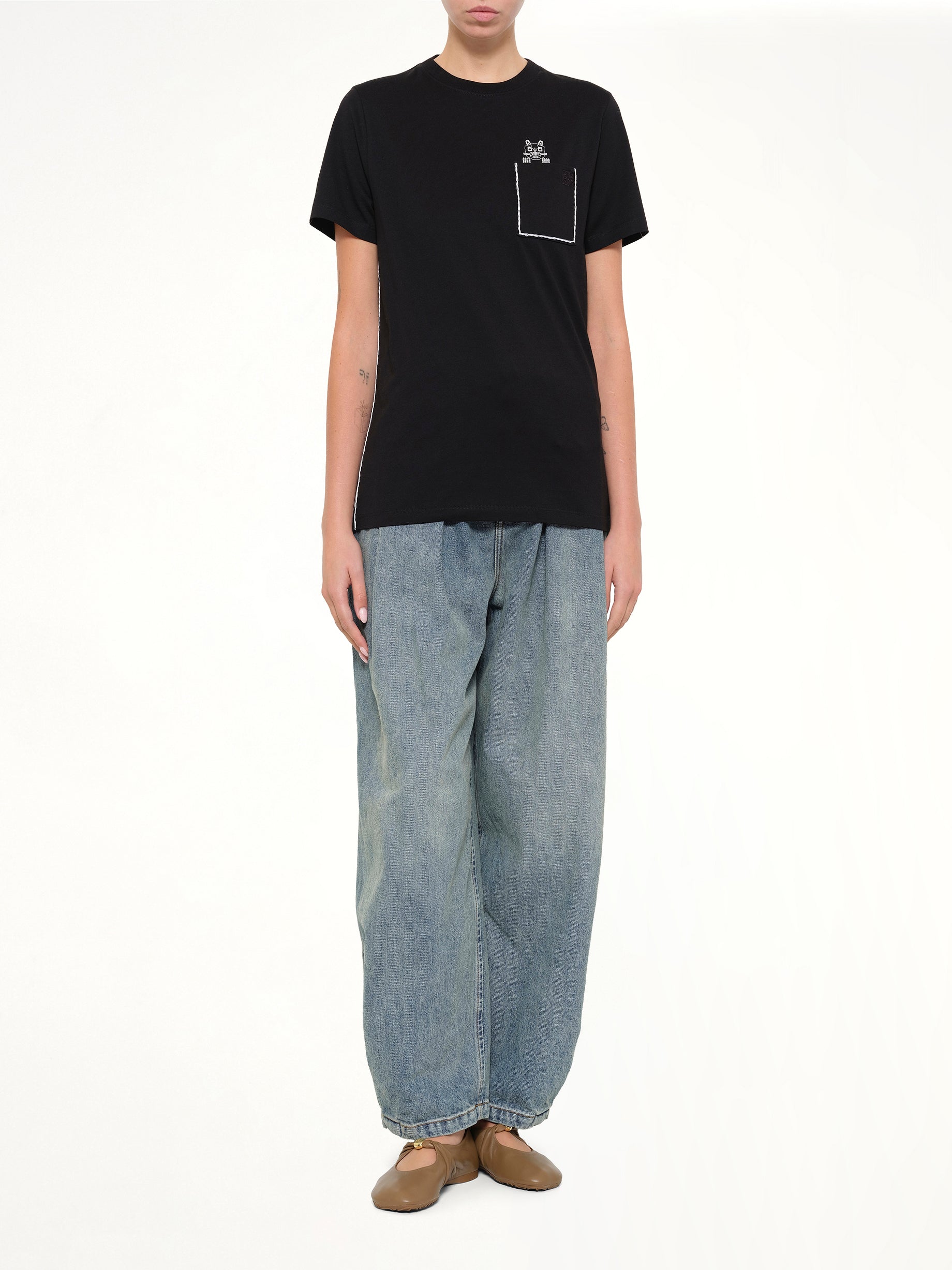 Louis Wain Regular Fit T-Shirt in Black