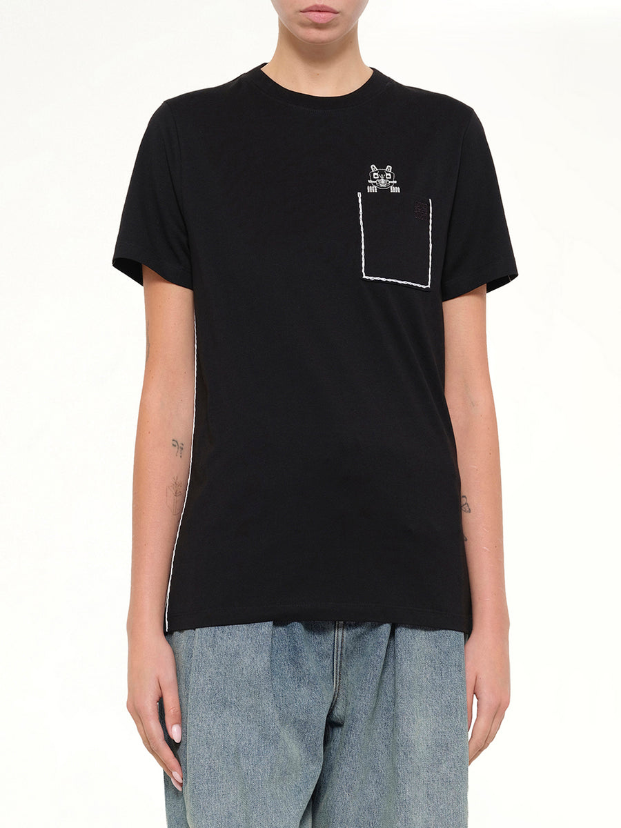 Louis Wain Regular Fit T-Shirt in Black