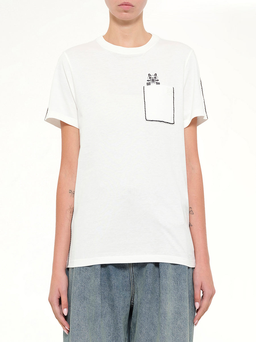 Louis Wain Regular Fit T-Shirt in White