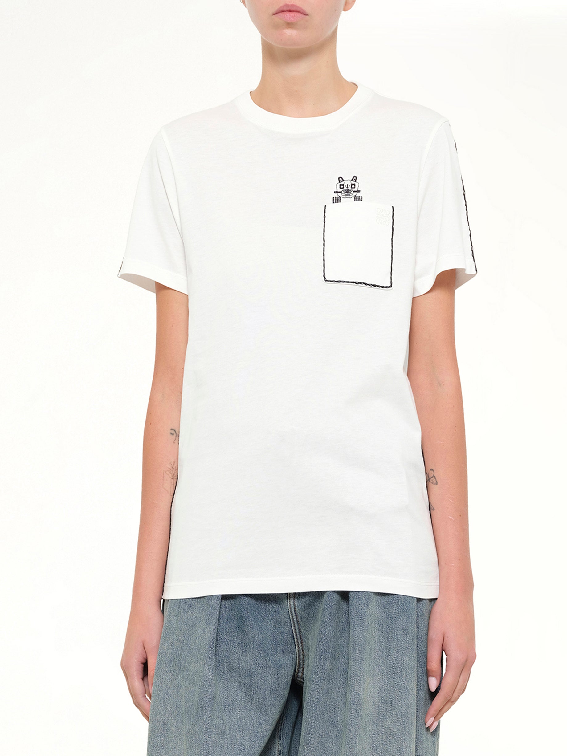 LOEWE , Louis Wain Regular Fit T-Shirt in White Detail Shot from MARAIS