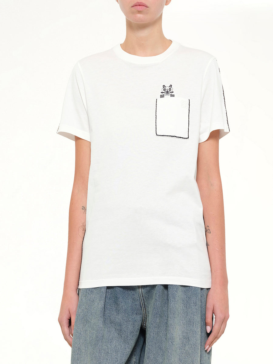 Louis Wain Regular Fit T-Shirt in White