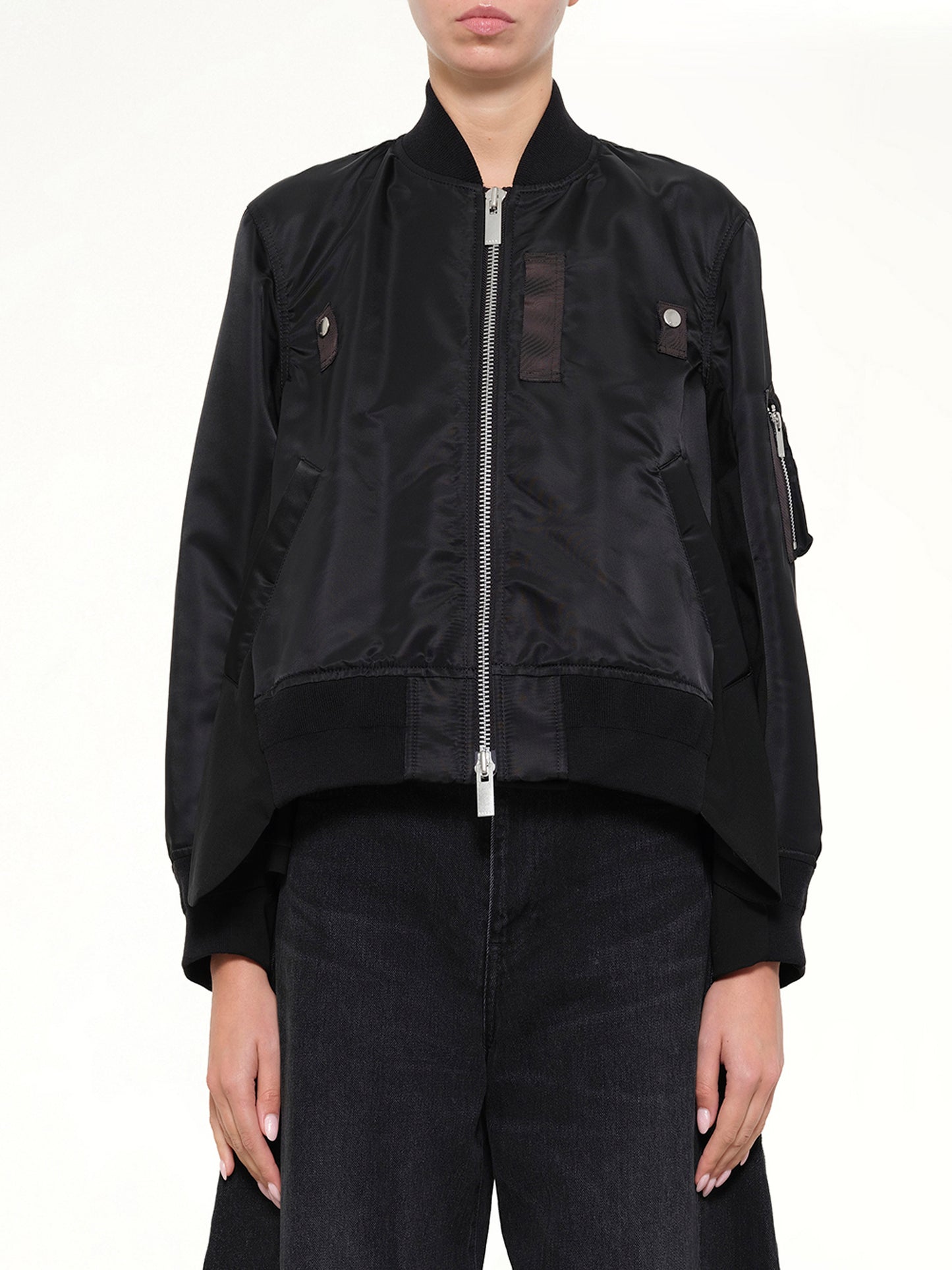 Nylon Twill x Wool Suiting Blouson in Black