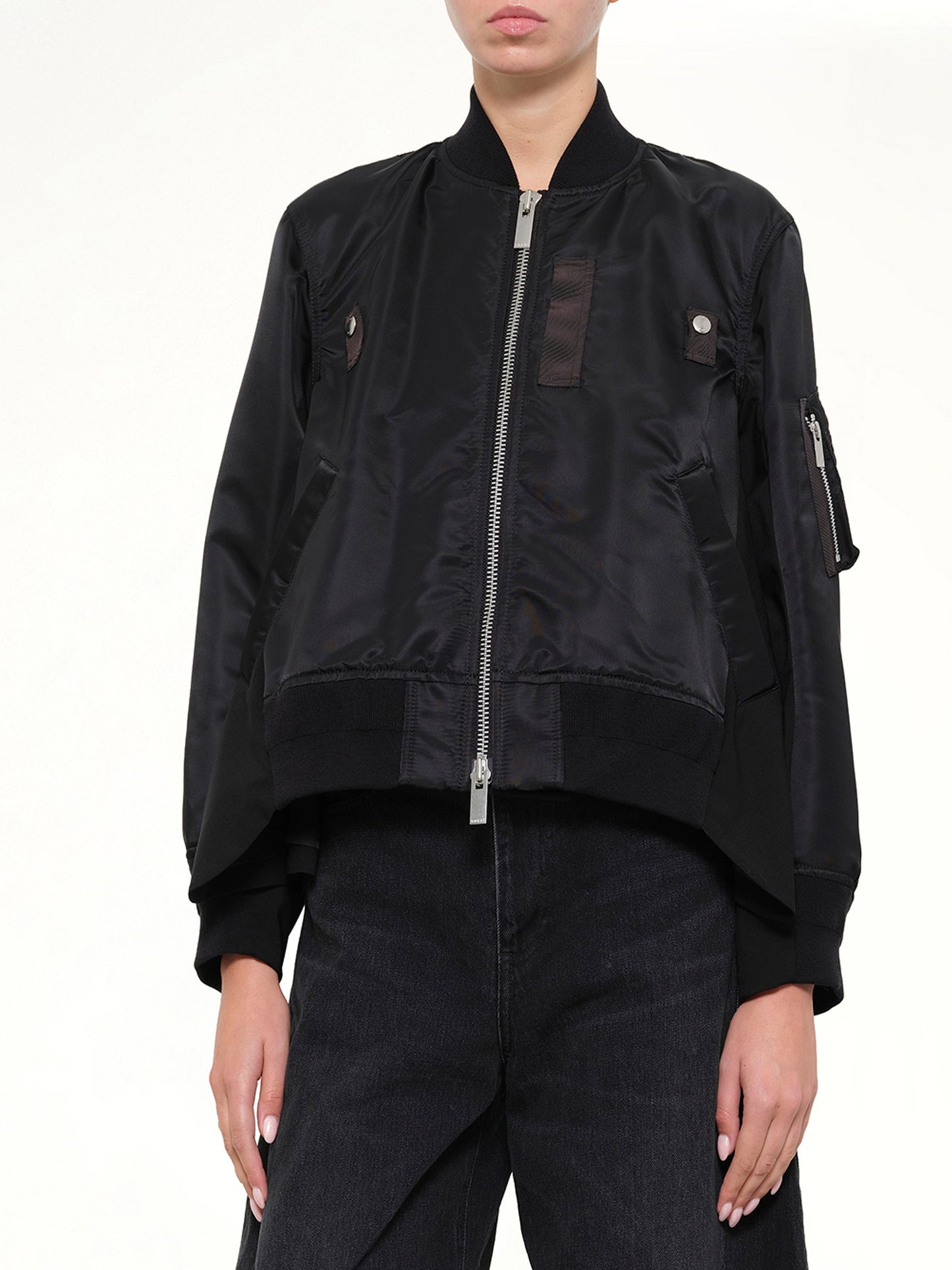 Nylon Twill x Wool Suiting Blouson in Black