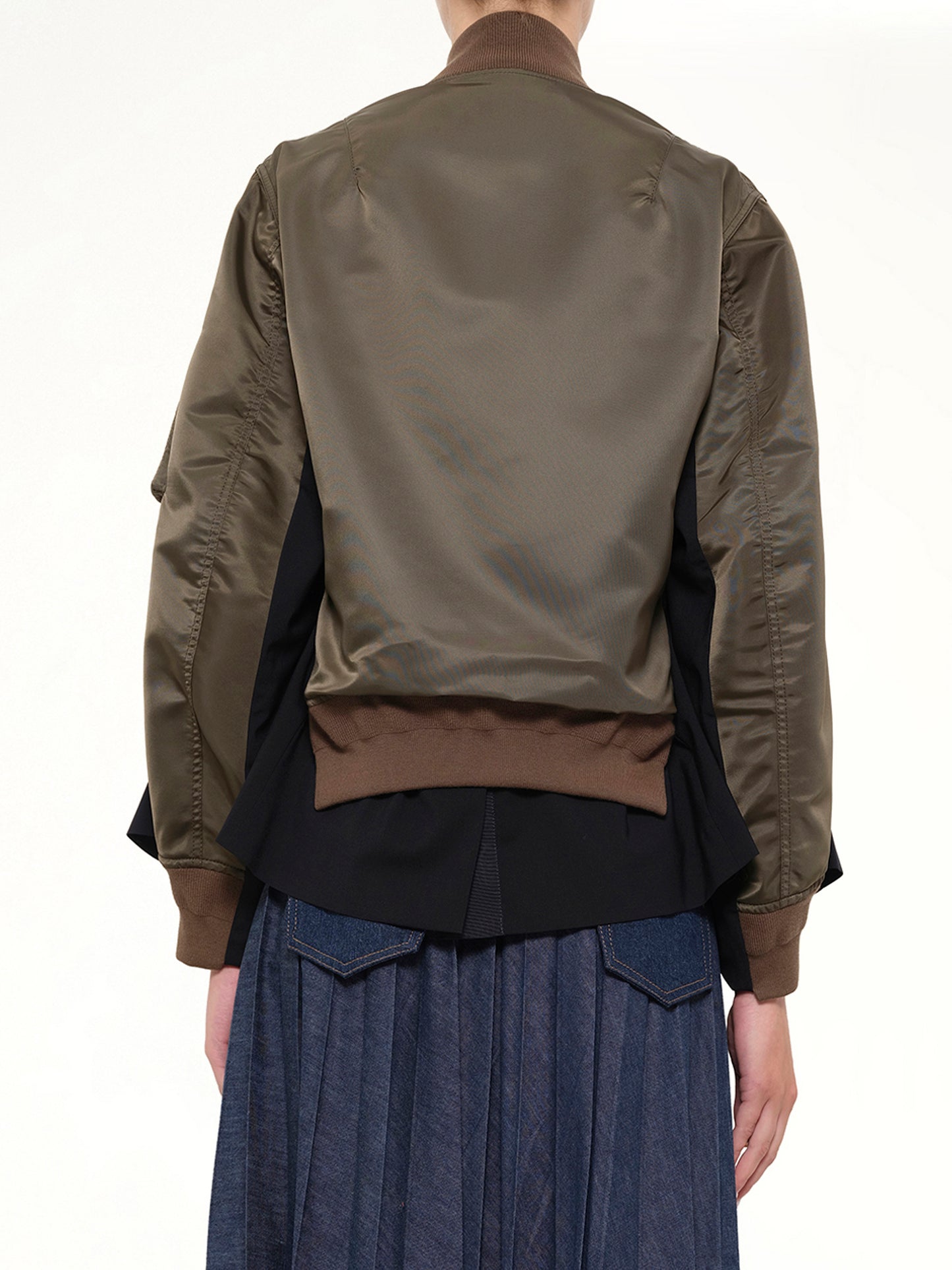 Nylon Twill x Wool Suiting Blouson in Dark Khaki