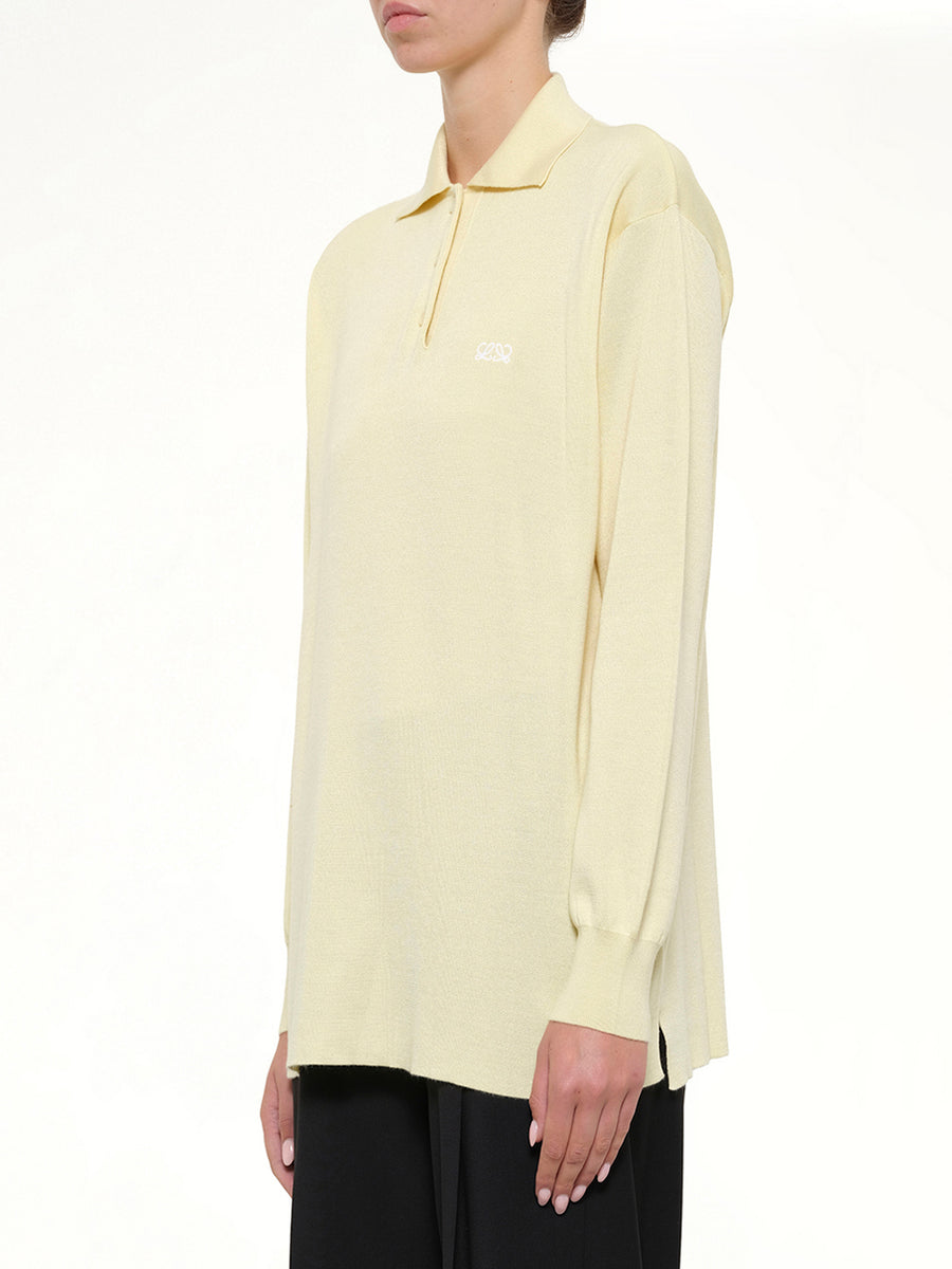 Polo Sweater in Light Yellow