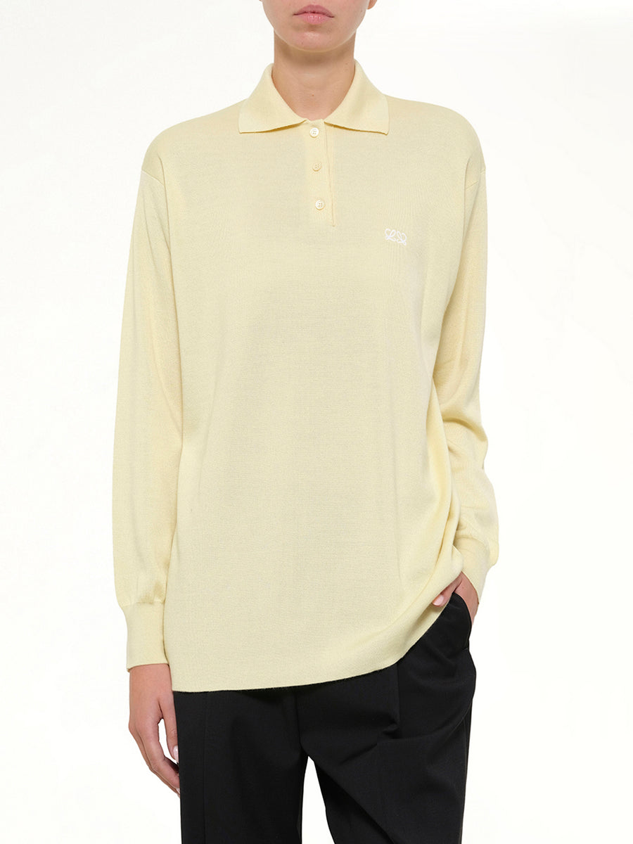 Polo Sweater in Light Yellow