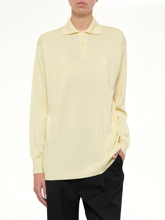 Polo Sweater in Light Yellow