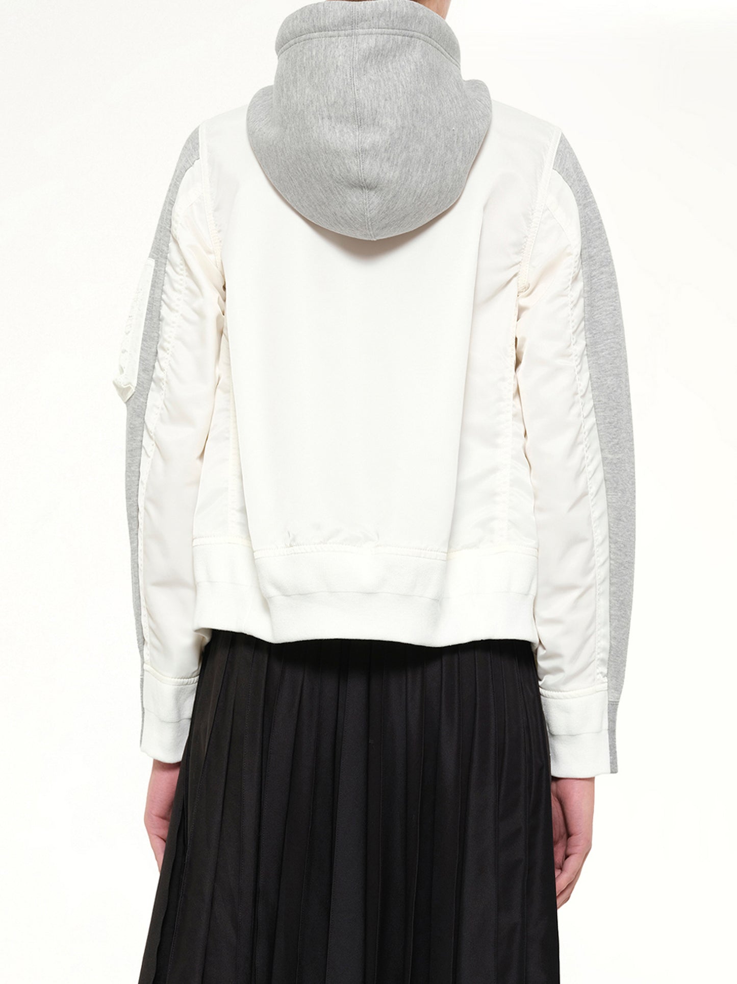 Sponge Sweat x Nylon Twill Hoodie in Grey