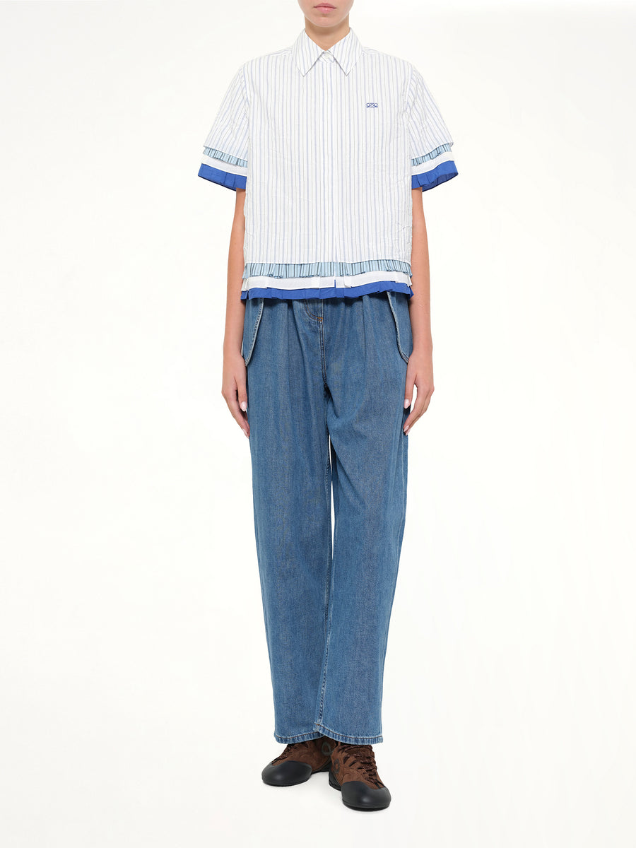 Short Sleeve Shirt in White/Multicolor