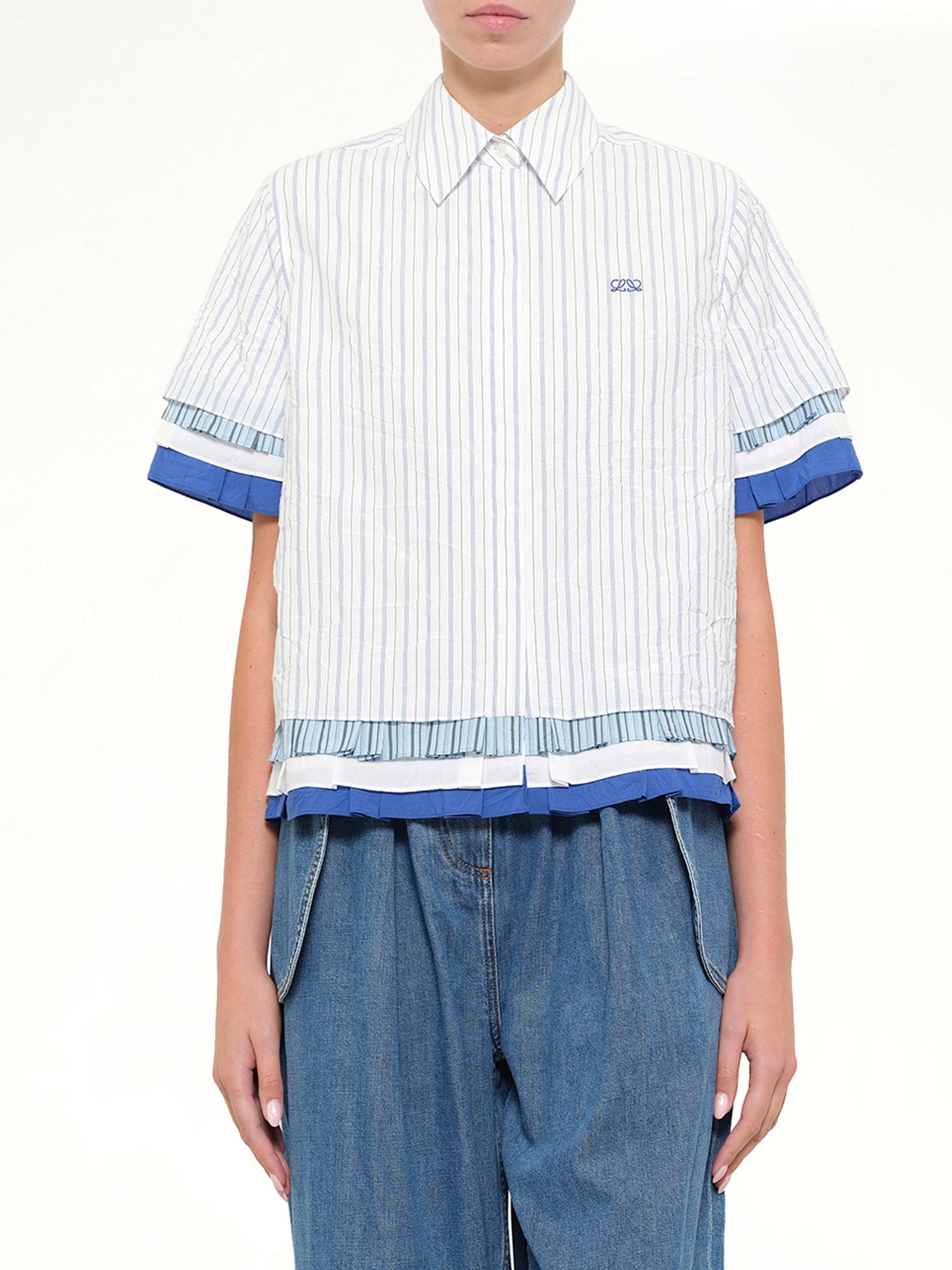 Short Sleeve Shirt in White/Multicolor