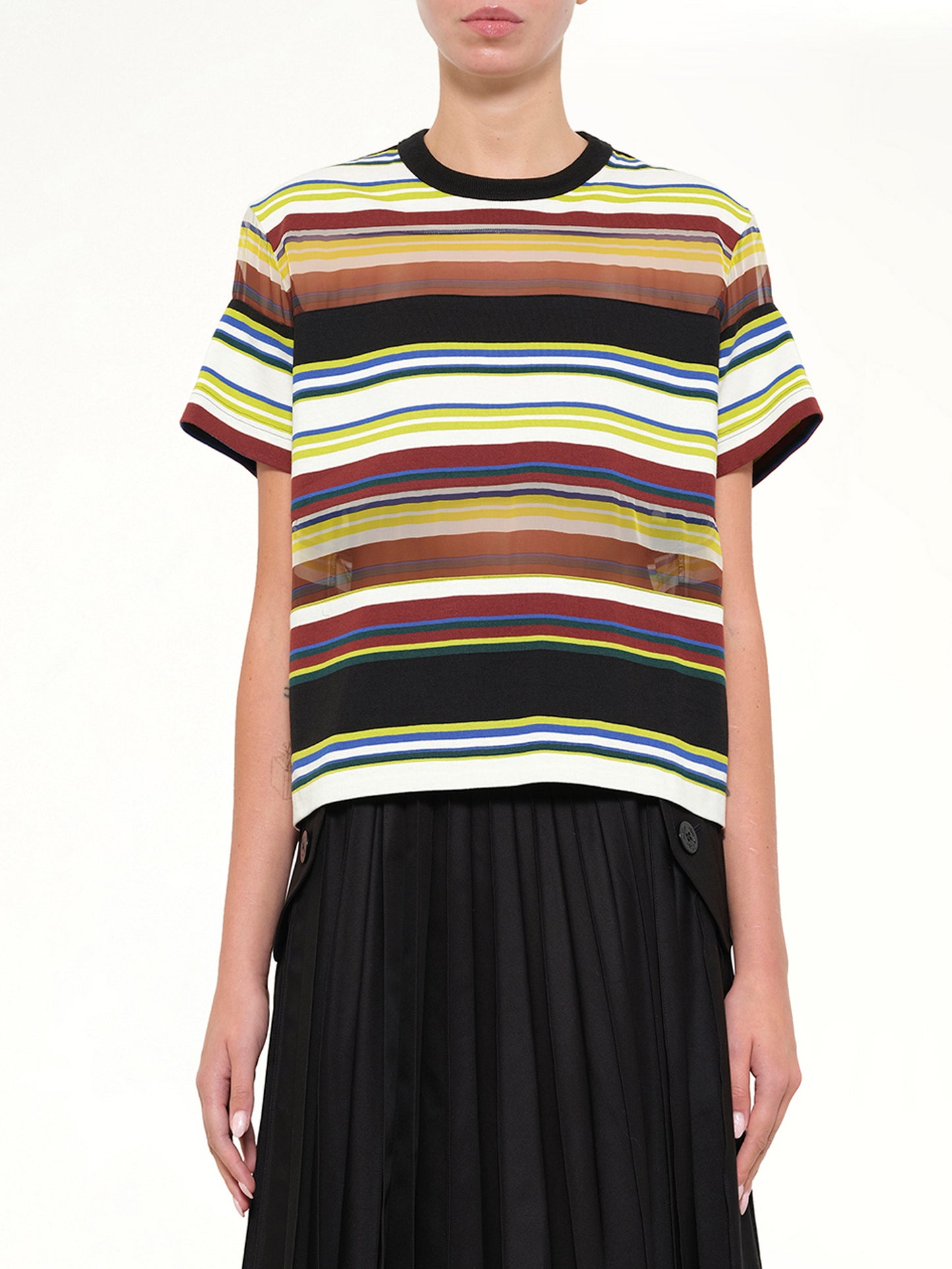 Stripe Cotton Jersey T-Shirt in Yellow