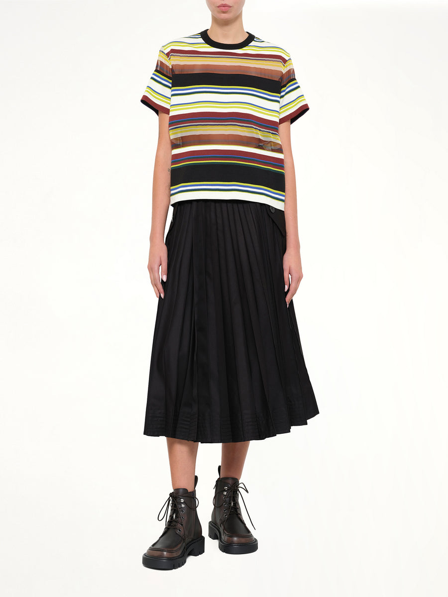 Stripe Cotton Jersey T-Shirt in Yellow