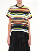 Stripe Cotton Jersey T-Shirt in Yellow