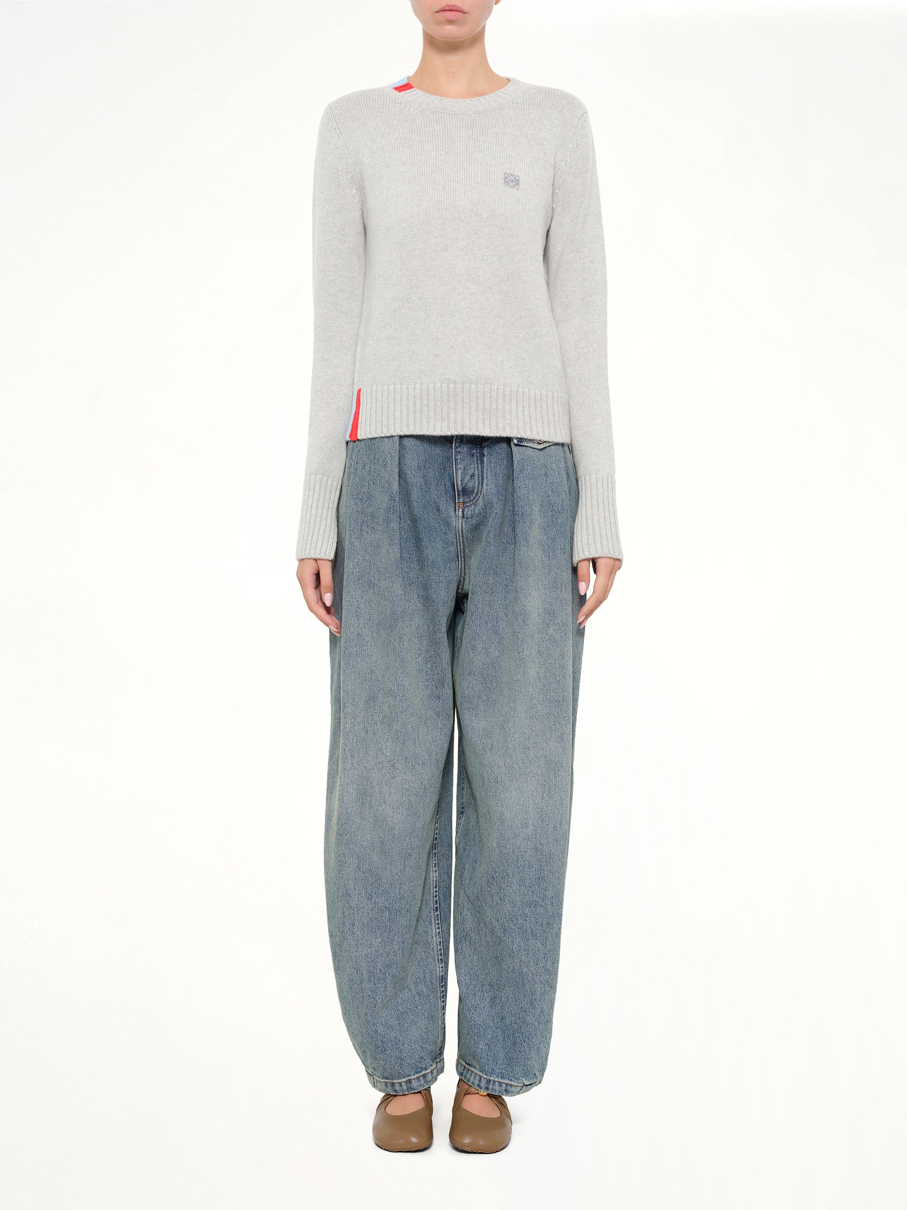 Sweater in Light Blue/Multicolour