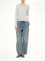 Sweater in Light Blue/Multicolour
