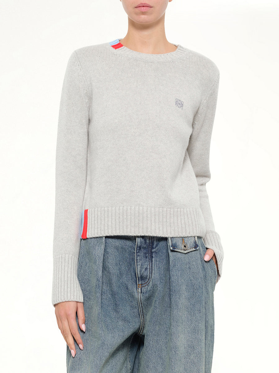Sweater in Light Blue/Multicolour