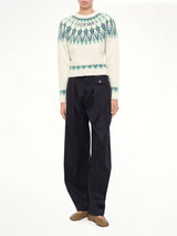Sweater in White/Mint