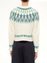 Sweater in White/Mint