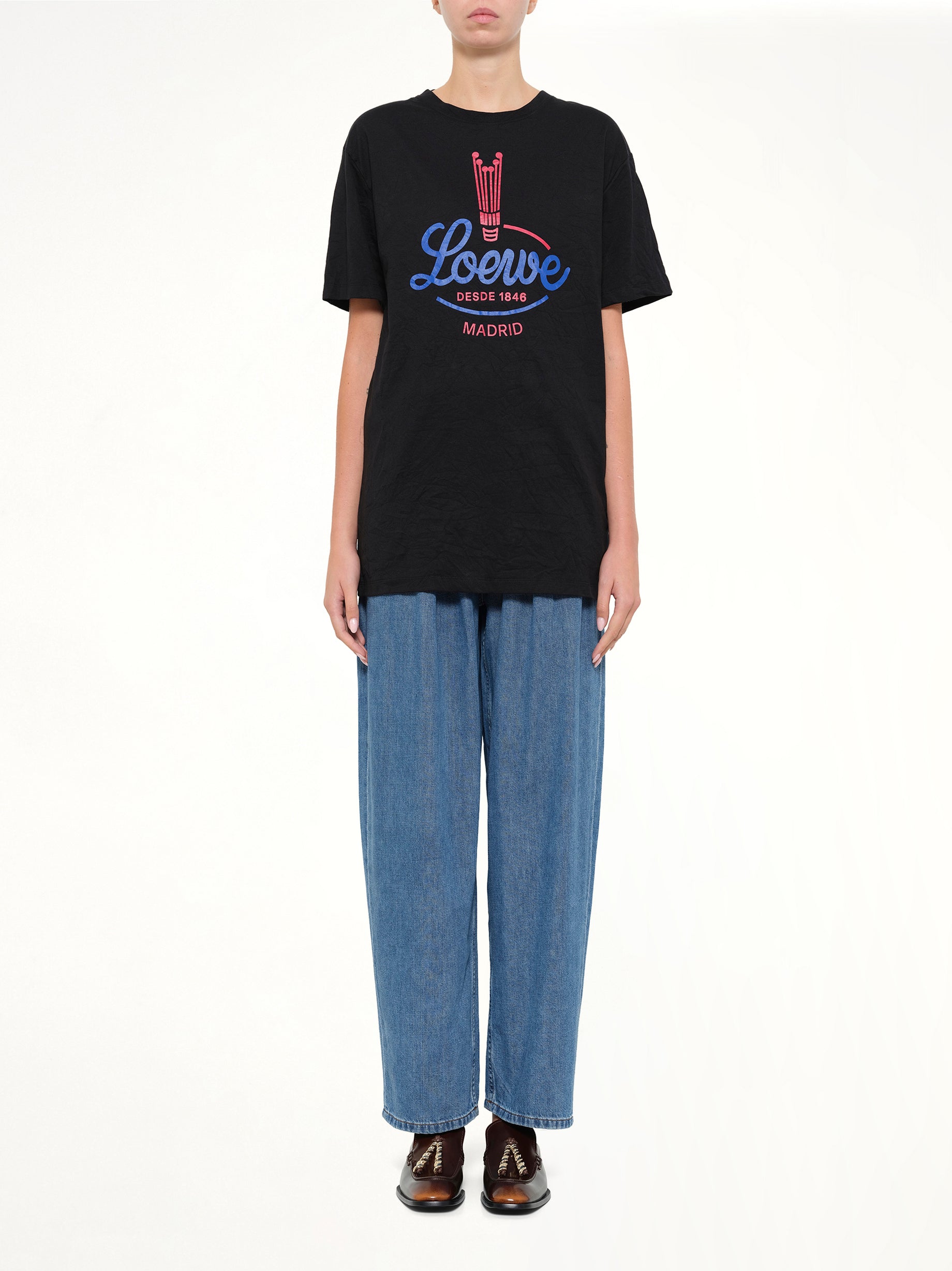 LOEWE T-Shirt in Black Model View from MARAIS