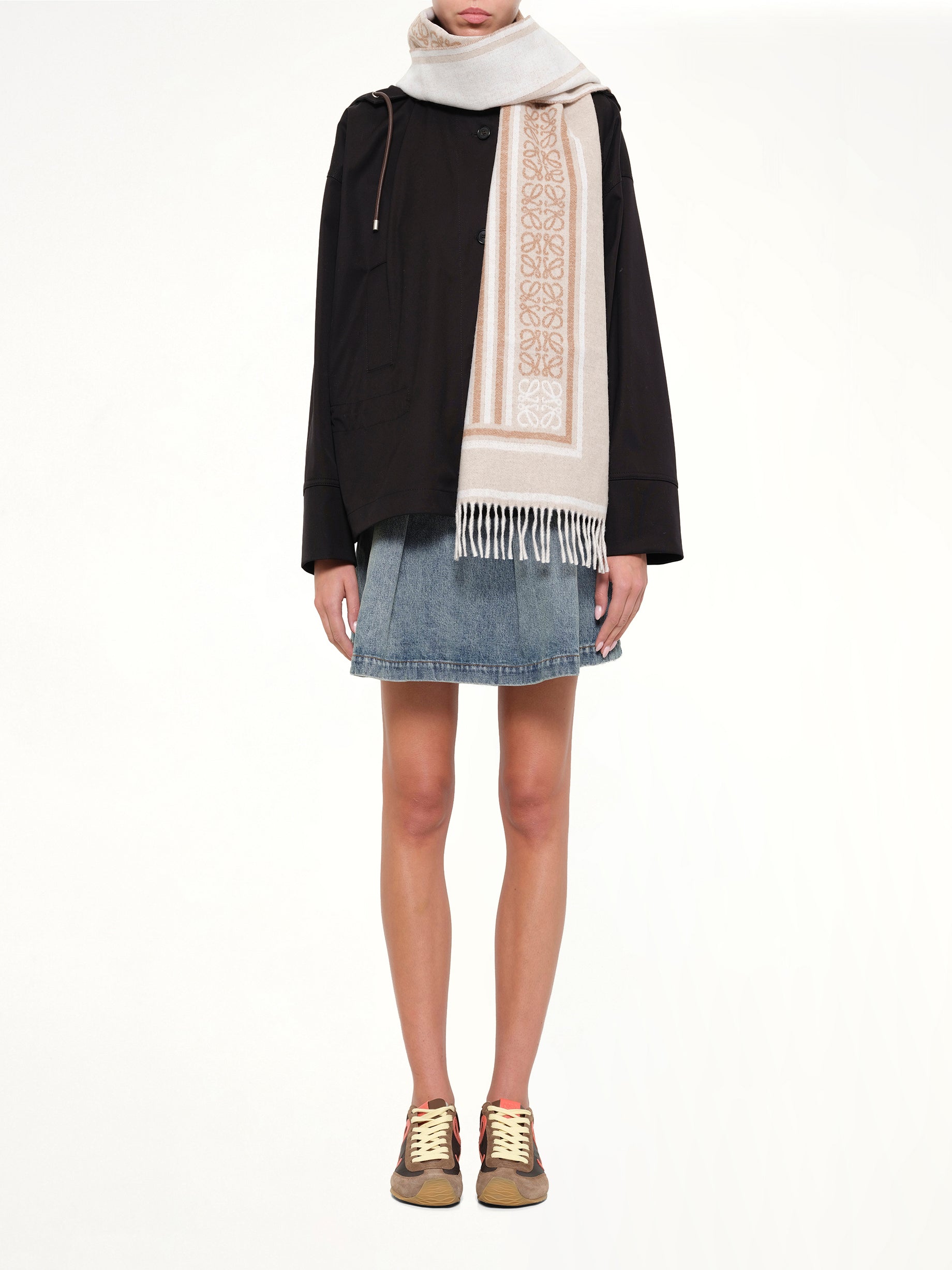 Wool Scarf in Light Beige