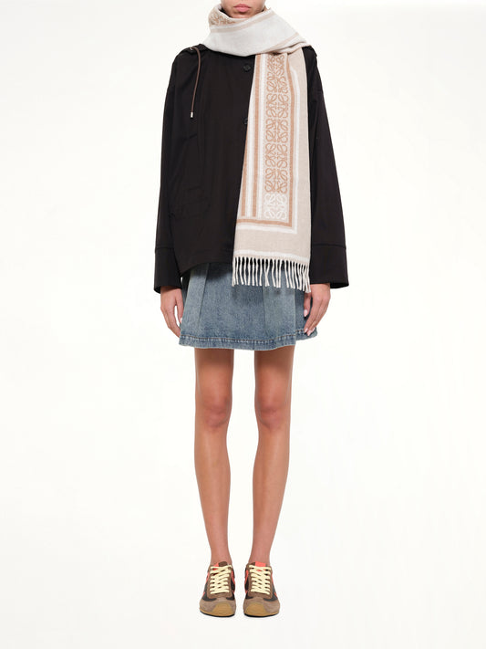 Wool Scarf in Light Beige