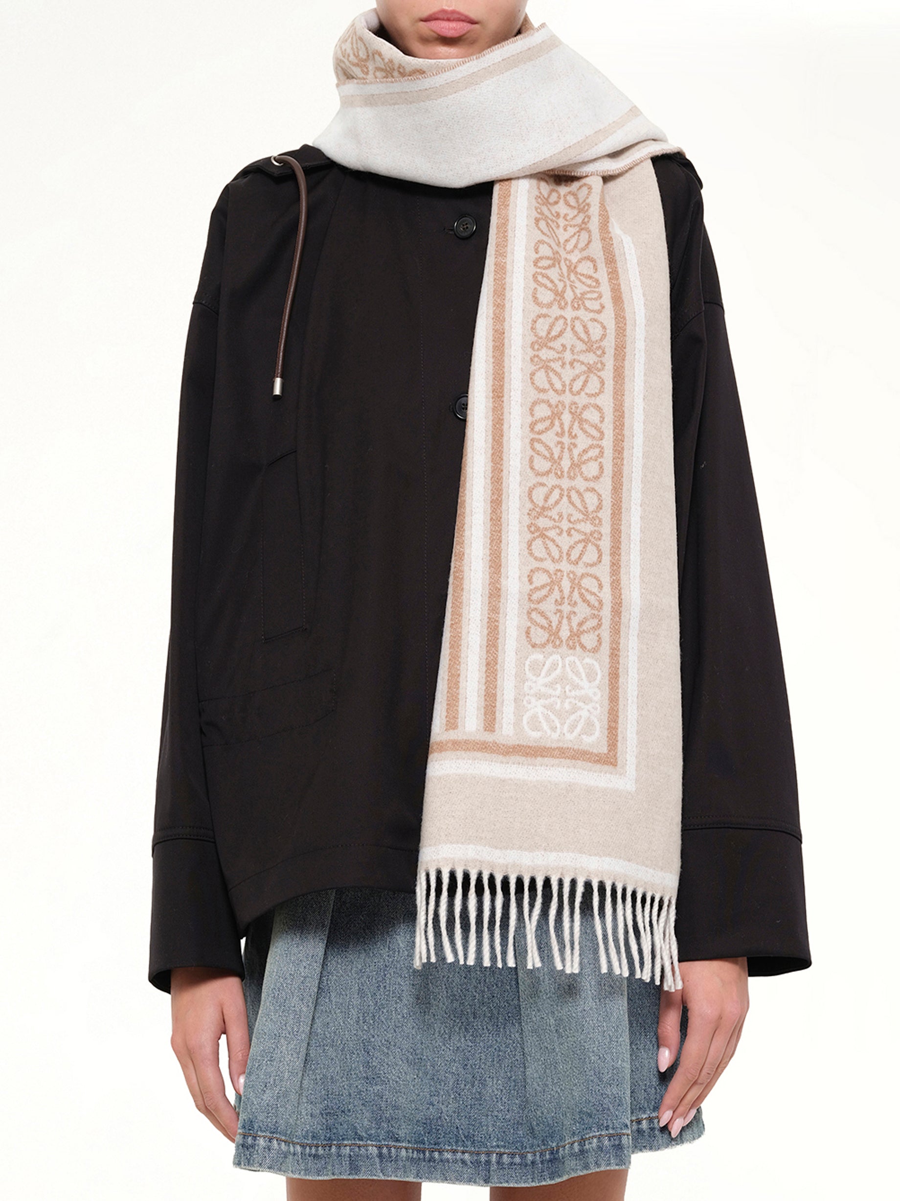 Wool Scarf in Light Beige