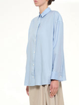 Wool-Silk Shirt in Blue