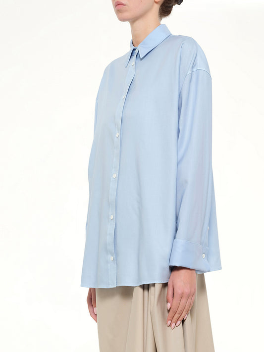 Wool-Silk Shirt in Blue