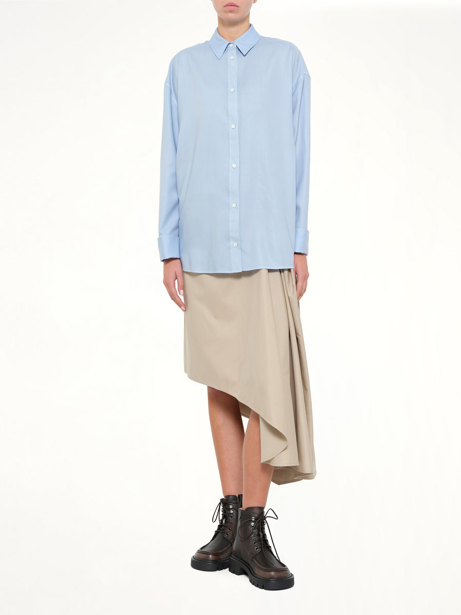 Wool-Silk Shirt in Blue