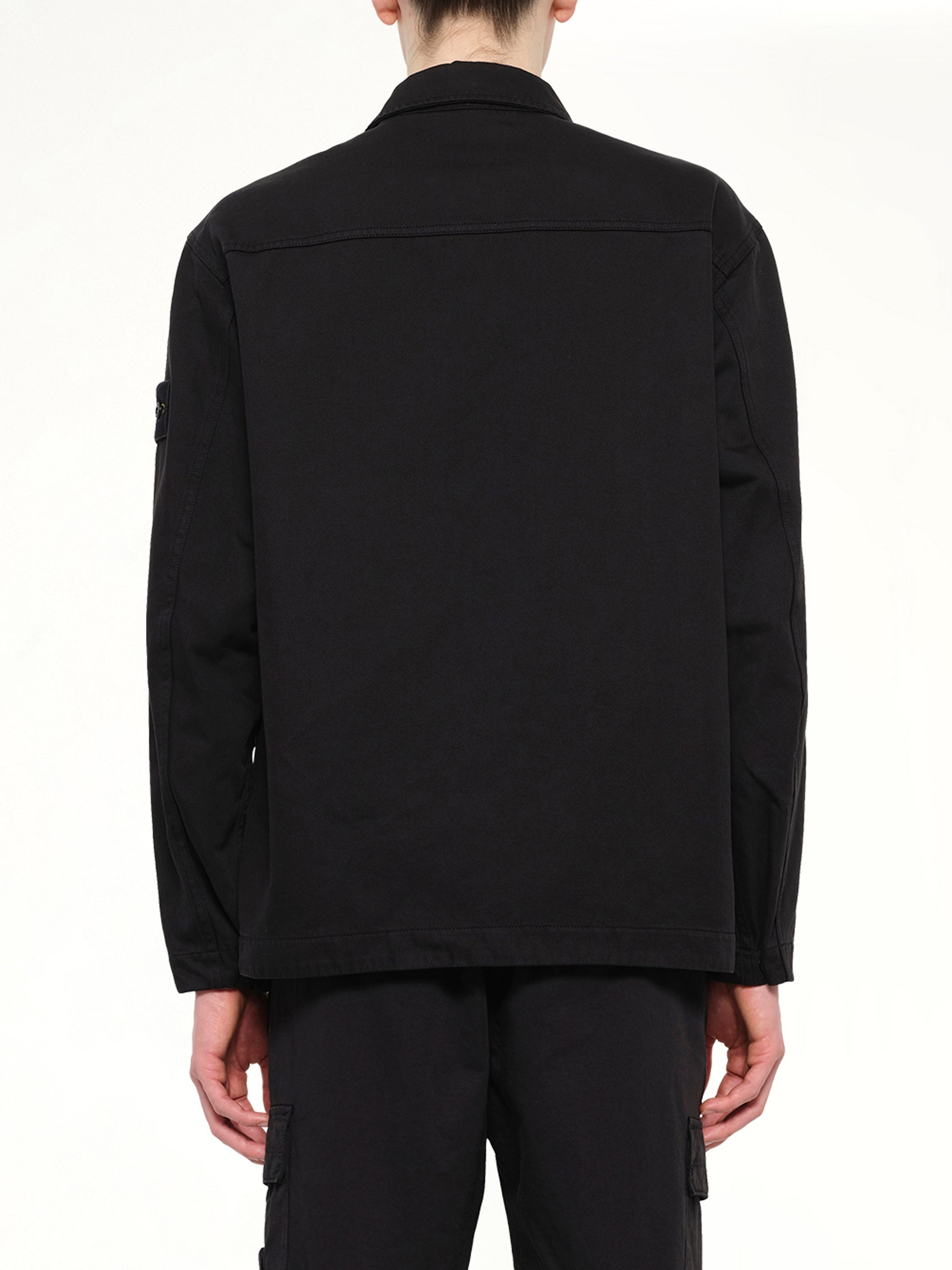 1200001 Dense Cotton Twill Shirt in Black