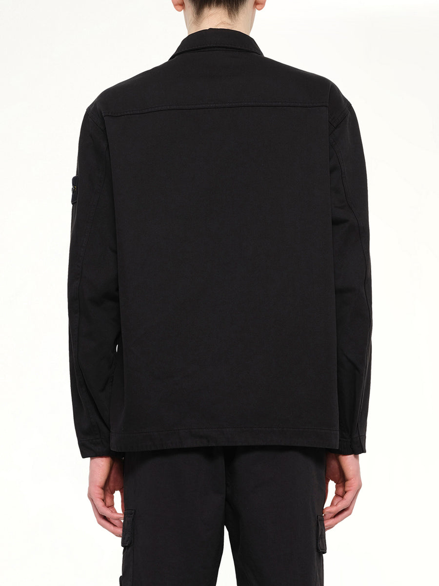 1200001 Dense Cotton Twill Shirt in Black