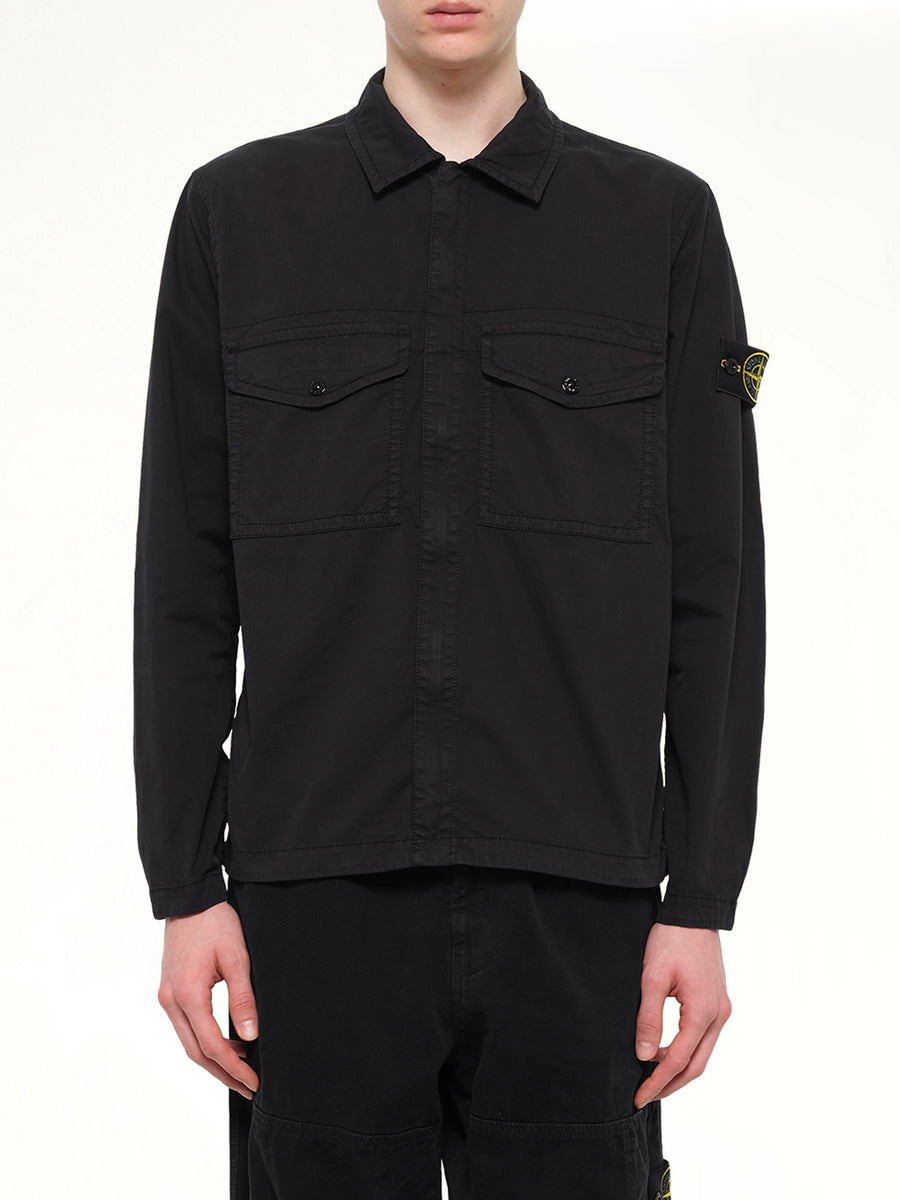 1200003 Stretch Organic Cotton Shirt in Black