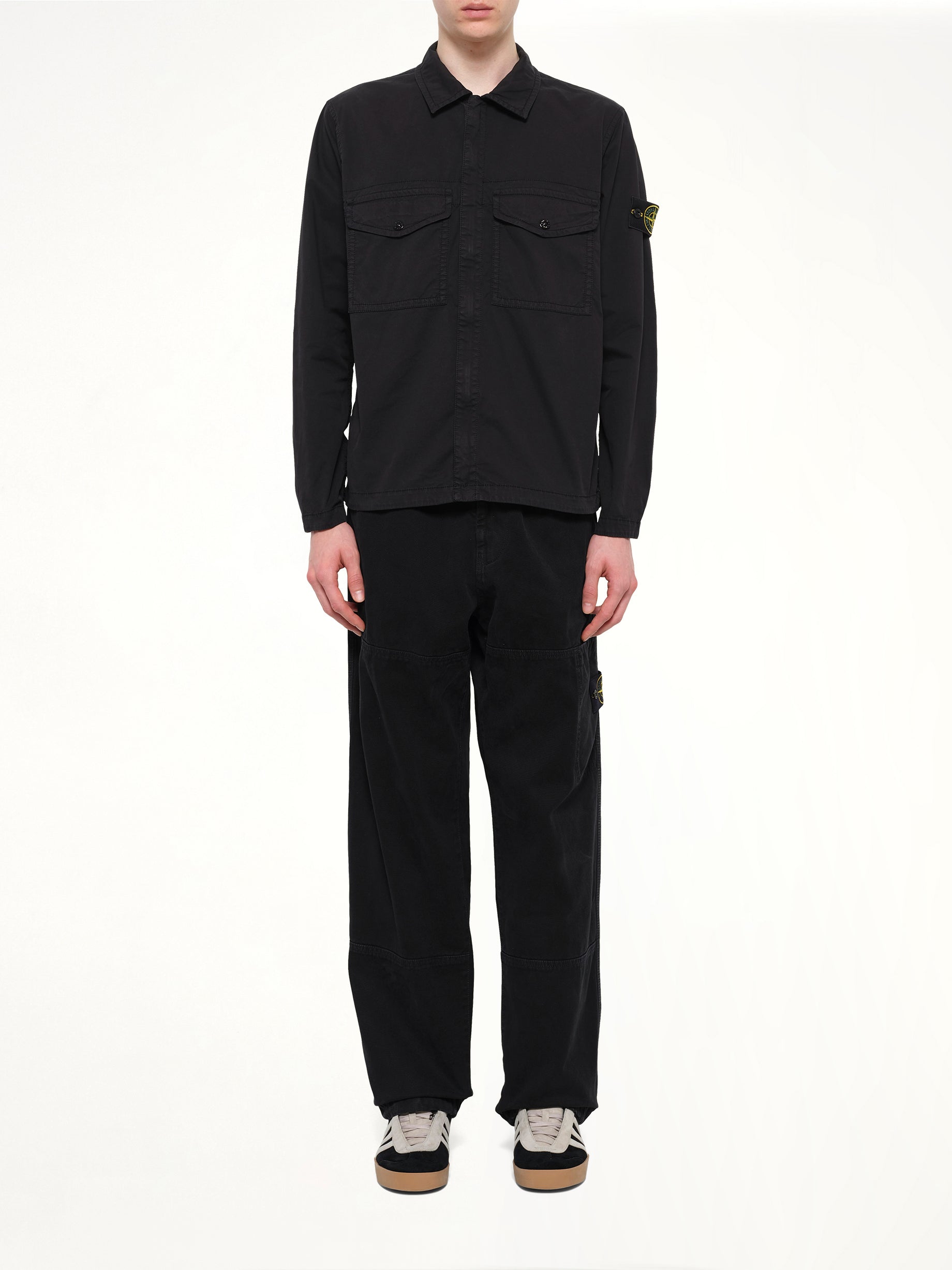1200003 Stretch Organic Cotton Shirt in Black