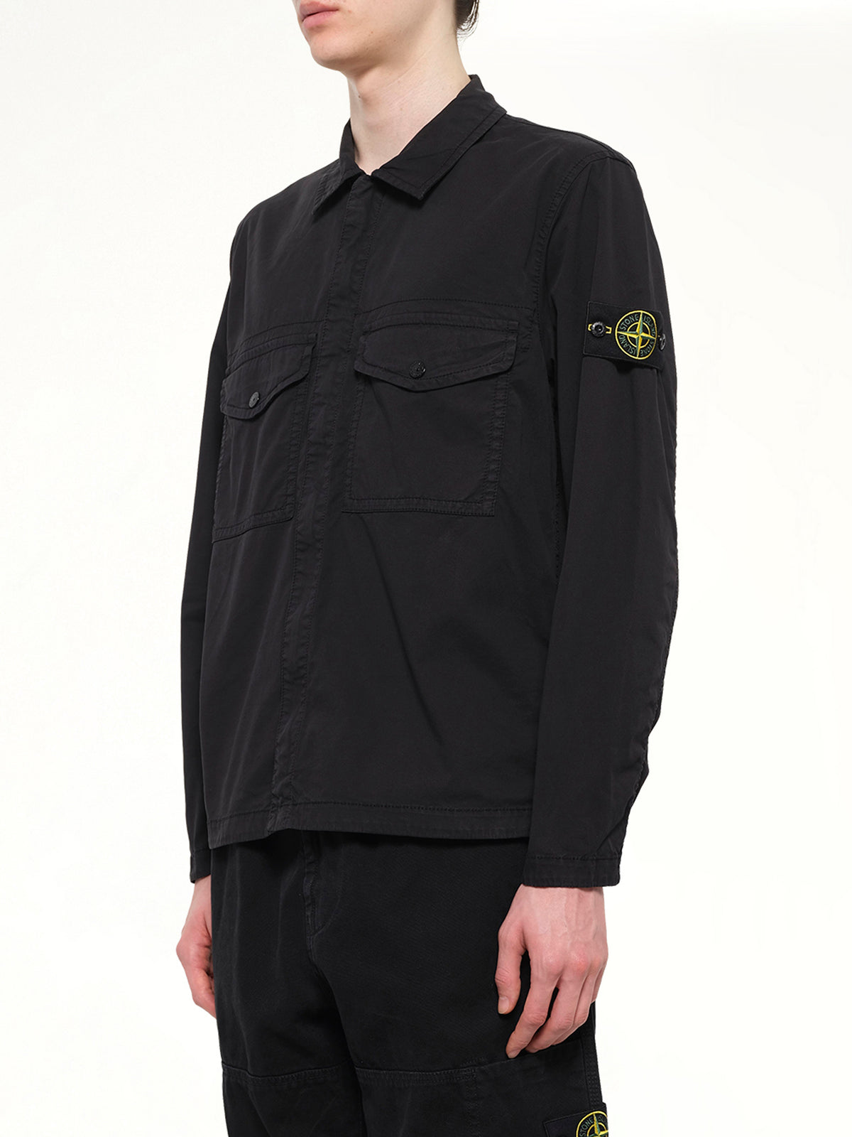 1200003 Stretch Organic Cotton Shirt in Black