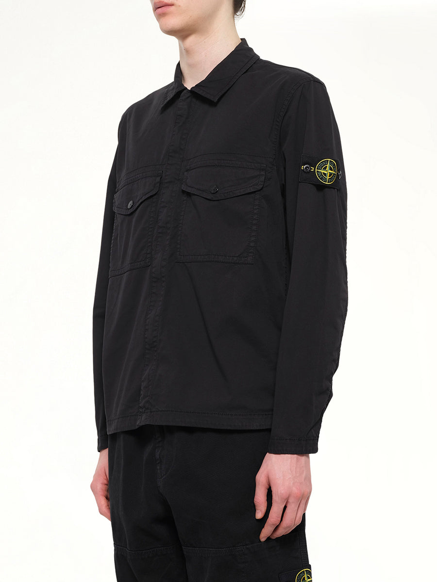 1200003 Stretch Organic Cotton Shirt in Black