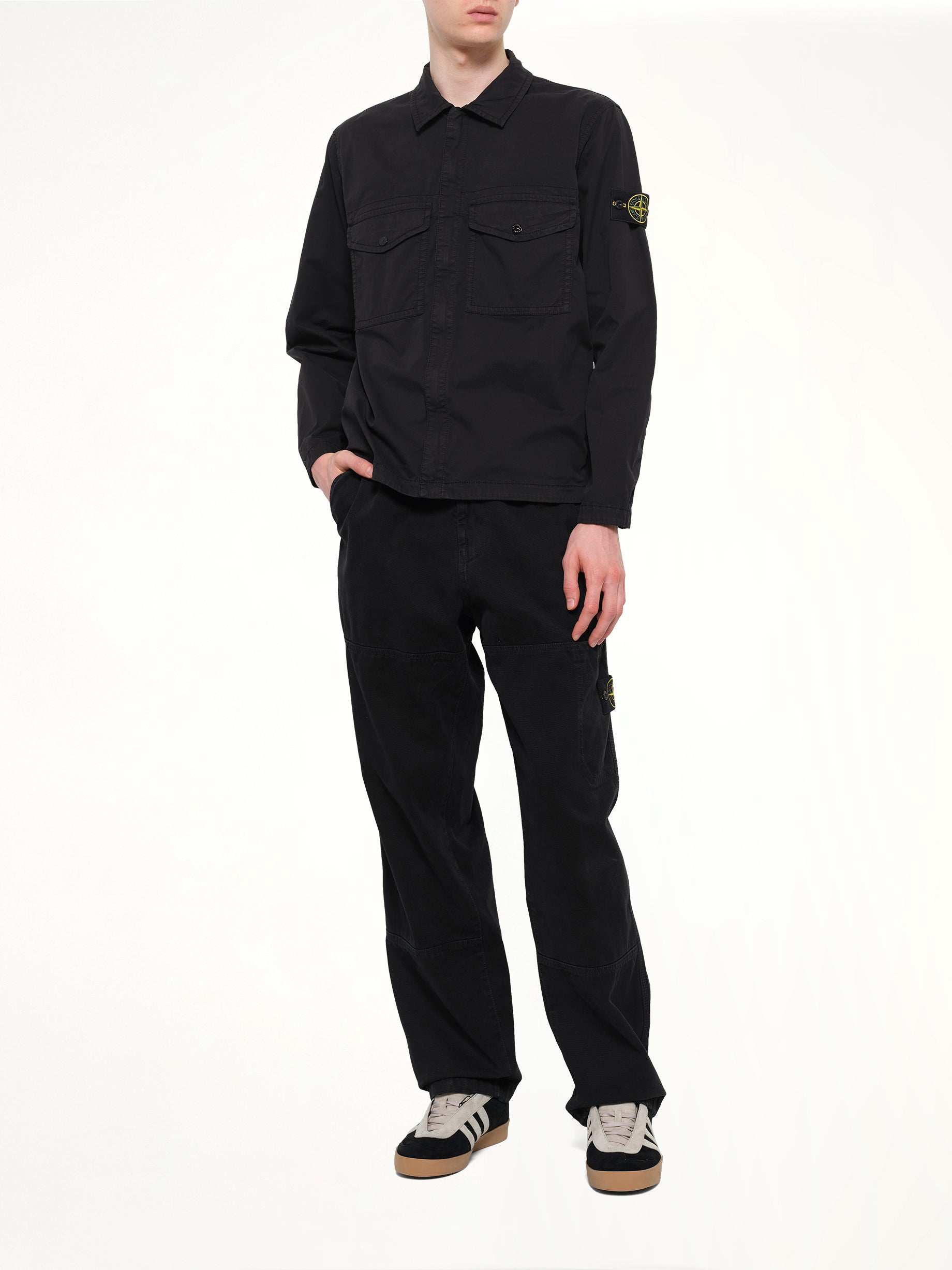 1200003 Stretch Organic Cotton Shirt in Black