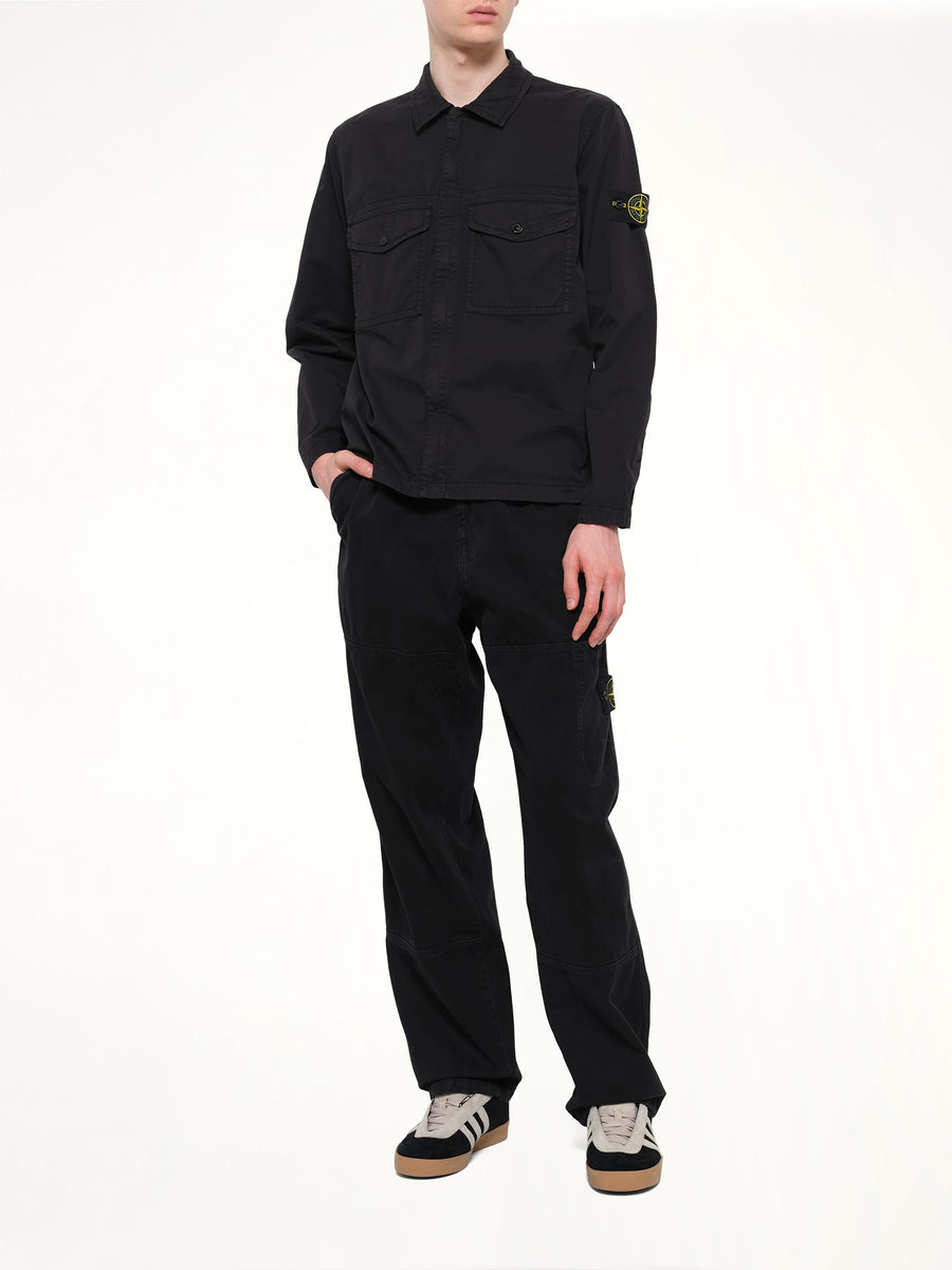 1200003 Stretch Organic Cotton Shirt in Black
