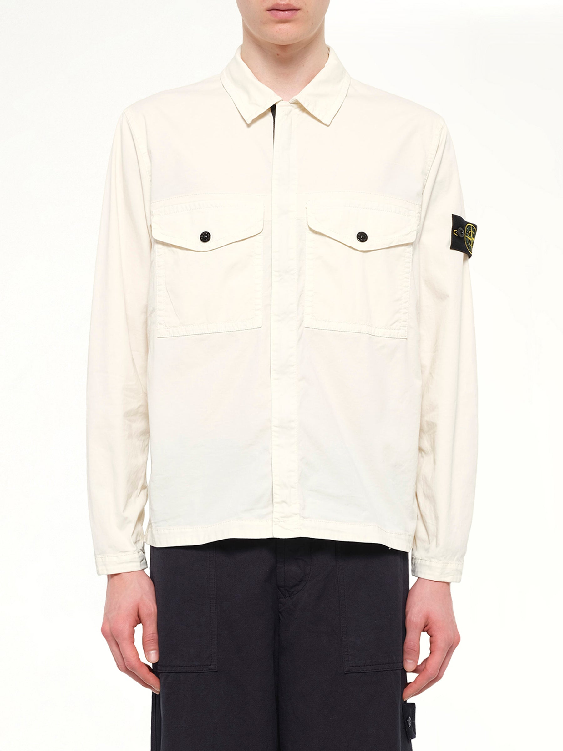 1200003 Stretch Organic Cotton Shirt in Ivory