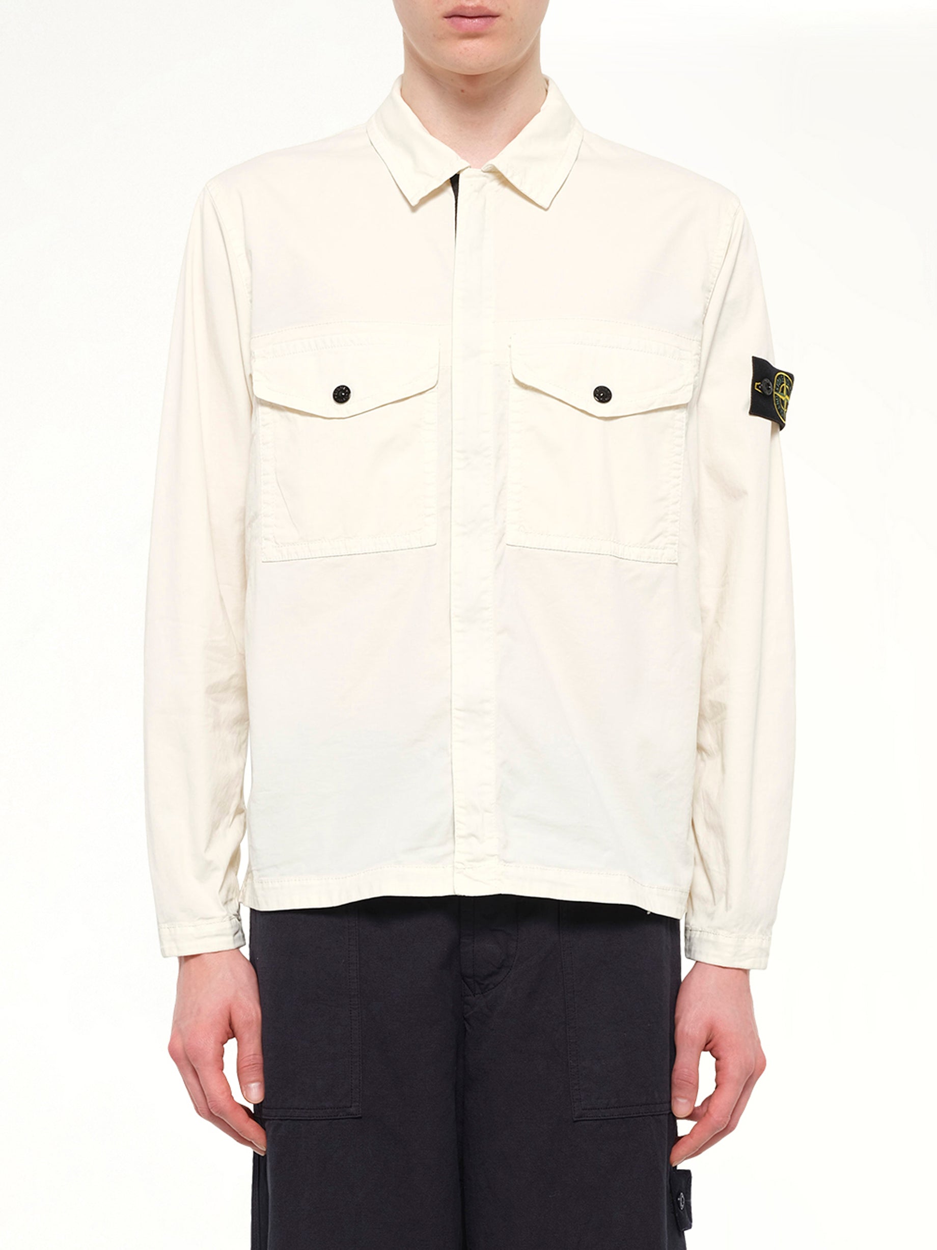 1200003 Stretch Organic Cotton Shirt in Ivory