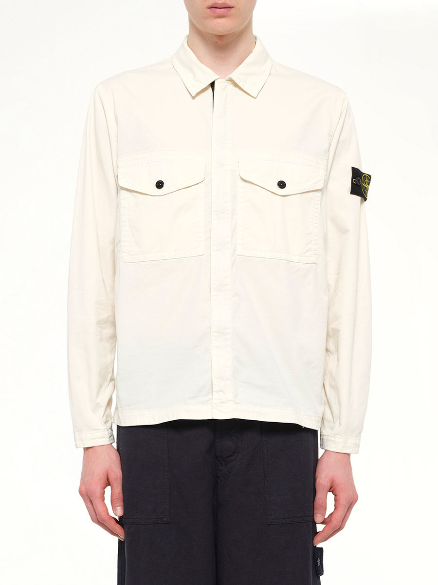 1200003 Stretch Organic Cotton Shirt in Ivory