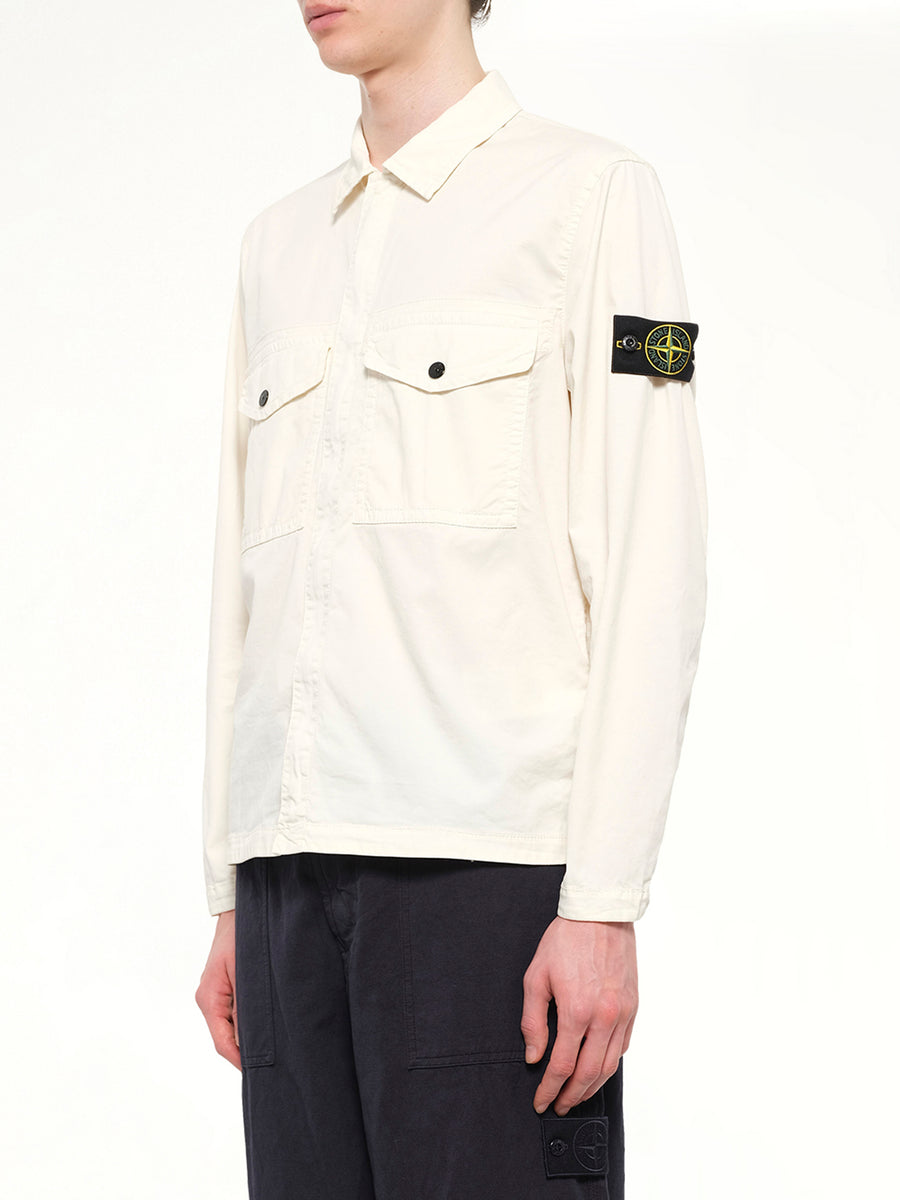1200003 Stretch Organic Cotton Shirt in Ivory