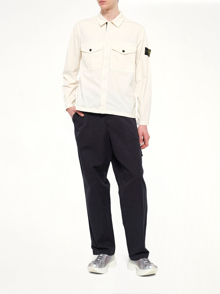 1200003 Stretch Organic Cotton Shirt in Ivory