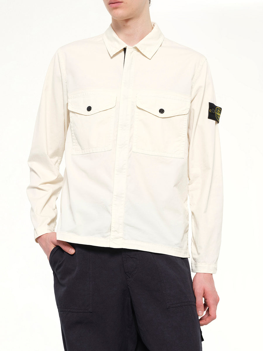 1200003 Stretch Organic Cotton Shirt in Ivory